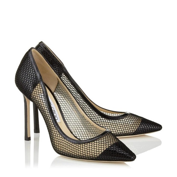jimmy choo mesh heels